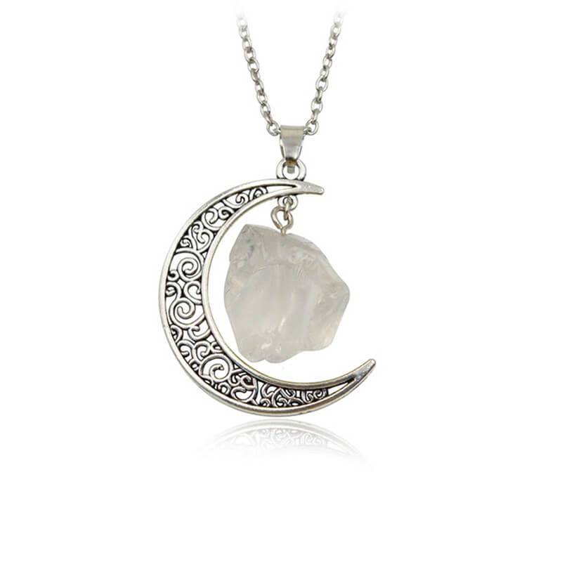 Shop Women’s Moon Shaped Stone Pendant Necklace Online | OSS